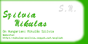 szilvia mikulas business card