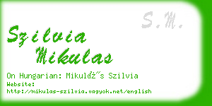 szilvia mikulas business card